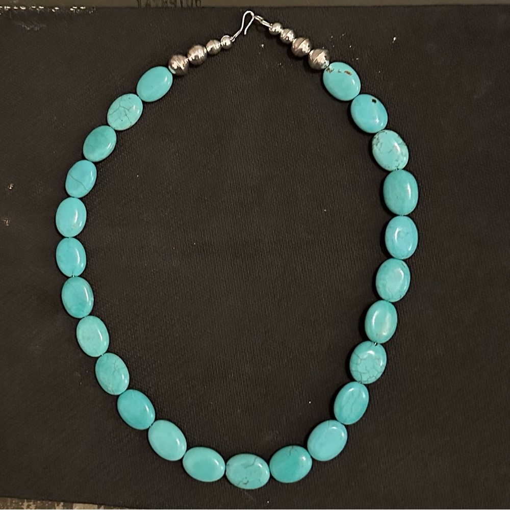 Hand Crafted Unique Earth “One of a Kind” Turquoise & Sterling Silver Necklace.